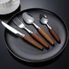 64-Piece Wood Silverware Cutlery Set for 16,Quality Stainless Steel Cutlery Set with Wooden Handle, Modern Tableware Cutlery Set for Home Restaurant Hotel Family Gatherings Mirror Finish view 1