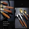 64-Piece Wood Silverware Cutlery Set for 16,Quality Stainless Steel Cutlery Set with Wooden Handle, Modern Tableware Cutlery Set for Home Restaurant Hotel Family Gatherings Mirror Finish view 2