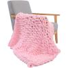 Chunky Knit Blanket Throw 23x31in, Knitted Throw Blankets, Soft Throw Blanket for Couch, Bed, Cable Knit Blanket, Chenille Throw Blanket, Knitted Throw Blankets view 1