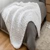 Chunky Knit Blanket Throw 23x31in, Knitted Throw Blankets, Soft Throw Blanket for Couch, Bed, Cable Knit Blanket, Chenille Throw Blanket, Knitted Throw Blankets view 2