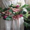 HXSCOO Romantic Wedding Bouquets Pink Silk Bridal Flowers Green Leaves Eucalyptus Outdoor Brides Fake Bouquet Rose Articielle view 4