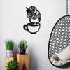JILIP Metal Owl Wall Art Sculpture, 3D Hanging Wall Silhouette Sign, Black Home Wall Art Decor, Outdoor Indoor Garden Wall Sculpture (Size : 23.6IN/60cm) view 3