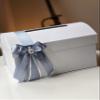 Dusty Blue Wedding Accessories, Flower Girl Basket, Ring Bearer Pillow, Cake Serving Set, Bridal Garter Set, Champagne Glasses, Card Box (All Set as 1st Pic) view 2