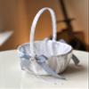 Dusty Blue Wedding Accessories, Flower Girl Basket, Ring Bearer Pillow, Cake Serving Set, Bridal Garter Set, Champagne Glasses, Card Box (All Set as 1st Pic) view 4
