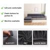 Stretch Sectional Couch Seat Cushion Covers for L Shape Sofa Chaise Lounge, Jacquard Sofa Slipcover 1/2/3 Seat Sofa Cover Settee T-Cushion Furniture Protector view 3