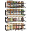 Bunoxea Spice Rack Wall Mounted 4 Pack,Space-Saving Spice Organizer for Spice Jars and Seasonings,Screw or Adhesive Hanging Spice Rack Organizer for Your Kitchen Cabinet,Pantry Door,11.41x2.75x2.75in view 1