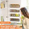 Bunoxea Spice Rack Wall Mounted 4 Pack,Space-Saving Spice Organizer for Spice Jars and Seasonings,Screw or Adhesive Hanging Spice Rack Organizer for Your Kitchen Cabinet,Pantry Door,11.41x2.75x2.75in view 2