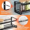 Bunoxea Spice Rack Wall Mounted 4 Pack,Space-Saving Spice Organizer for Spice Jars and Seasonings,Screw or Adhesive Hanging Spice Rack Organizer for Your Kitchen Cabinet,Pantry Door,11.41x2.75x2.75in view 3