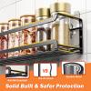 Bunoxea Spice Rack Wall Mounted 4 Pack,Space-Saving Spice Organizer for Spice Jars and Seasonings,Screw or Adhesive Hanging Spice Rack Organizer for Your Kitchen Cabinet,Pantry Door,11.41x2.75x2.75in view 4