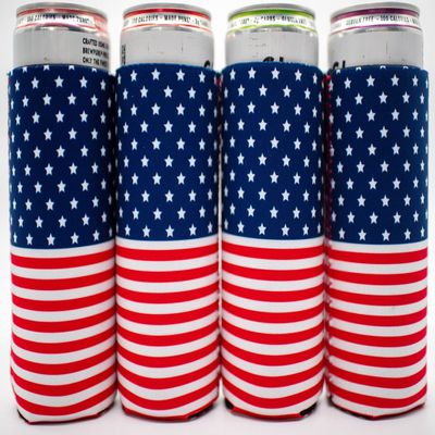 Aztec Sky | Slim Can Cooler Sleeves | Insulated Neoprene Slim Can Sleeves | Skinny Can Cooler for Hard Seltzer | Skinny Can Coolers for Slim Beer | Tall Can Koolie for Slim Cans (AMERICAN FLAG)