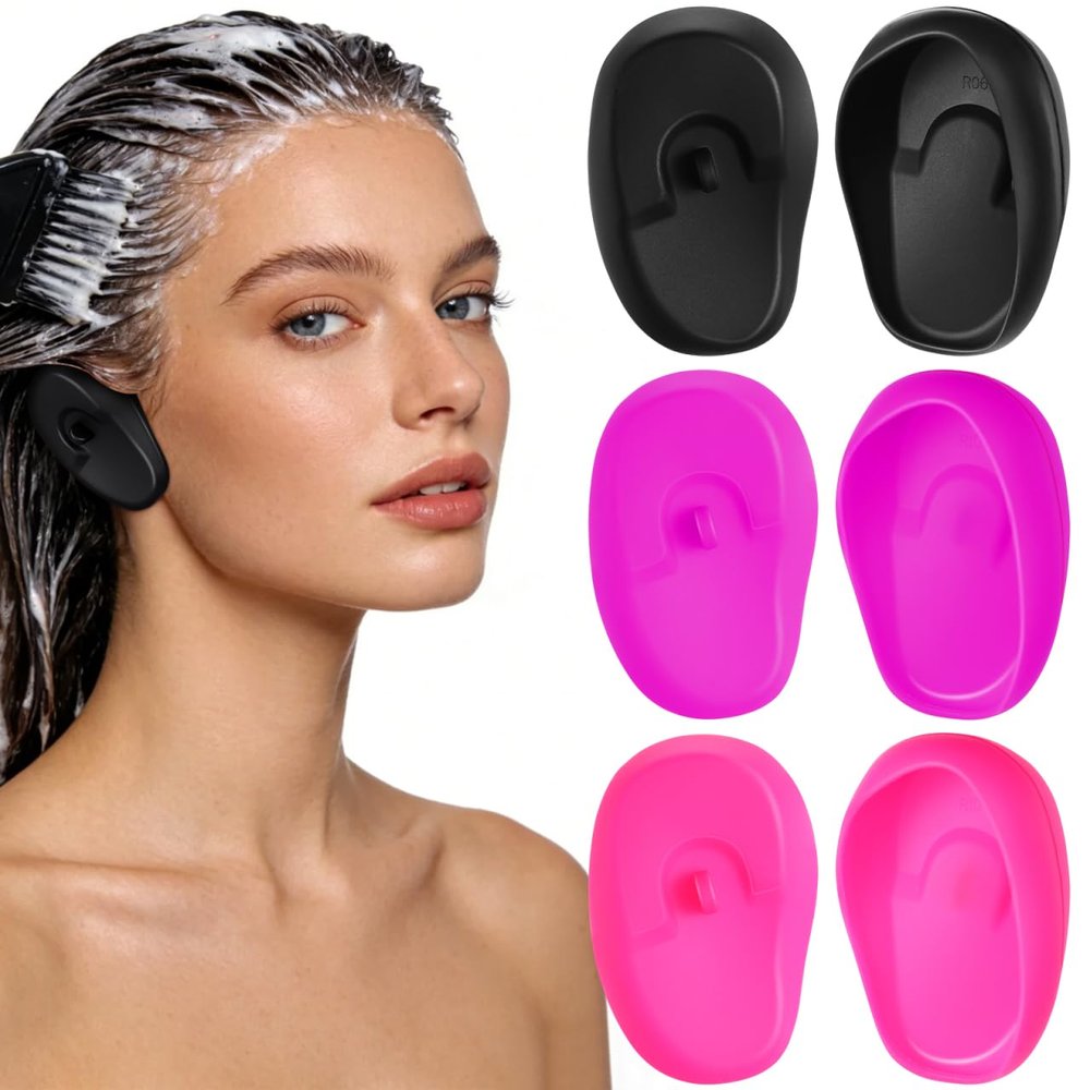 COHEALI 3 Pairs Hairdressing Earmuffs Silicone Ear Covers Waterproof Ear Protection for Hair Dye Perm Highlight Salon Home Use