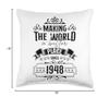 75 Birthday Making the world a better place since 1948 Throw Pillow view 4