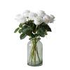 WIEBED Fake Flower Ornaments Decorated with Silk Flowers Single Rose Artificial Flowers Autumnyellow view 2