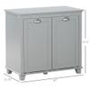 HOMCOM Dual Tilt Out Laundry Hamper Cabinet, Bathroom Storage Cabinet with 2-Compartment Hamper, Modern Bathroom Floor Cabinet for Washroom, Gray view 3