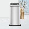DYPASA Wastepaper Basket 8 Liter Rectangular Kitchen Trash Can with Soft-Close Lid Household Stainless Steel Automatic Trash Can Narrow Bathroom Trash Can Garbage Can (Color : Silver) view 1