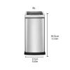 DYPASA Wastepaper Basket 8 Liter Rectangular Kitchen Trash Can with Soft-Close Lid Household Stainless Steel Automatic Trash Can Narrow Bathroom Trash Can Garbage Can (Color : Silver) view 2
