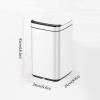DYPASA Wastepaper Basket Household Trash Can with Lid Long Cylindrical Induction Kitchen Trash Bin Touchless Metal Garbage Bin with Cockroach Box, Powered by Batteries Garbage Can (Size : 13L) view 2