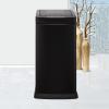 DYPASA Wastepaper Basket 8 Liter Rectangular Kitchen Trash Can with Soft-Close Lid Household Stainless Steel Automatic Trash Can Narrow Bathroom Trash Can Garbage Can (Color : Black) view 1