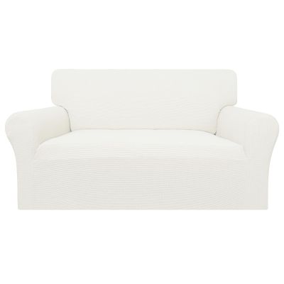 Easy-Going 100% Waterproof Oversized Loveseat Couch Cover, Dual Waterproof Sofa Cover, Stretch Jacquard Sofa Slipcover, Leakproof Furniture Protector for Kids, Pets, Dog and Cat, Cream