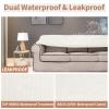 Easy-Going 100% Waterproof Oversized Loveseat Couch Cover, Dual Waterproof Sofa Cover, Stretch Jacquard Sofa Slipcover, Leakproof Furniture Protector for Kids, Pets, Dog and Cat, Cream view 3
