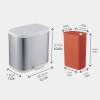 DYPASA Wastepaper Basket Stainless Steel Sorting Trash Can Square Household Foot Pedal Garbage Can with Cover Kitchen Living Room Creative Wet and Dry Waste Paper Basket Garbage Can (Color : Gold) view 2