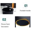 DYPASA Wastepaper Basket Creative Foot-Operated Trash Can with Lid Barrel-Shaped Stainless Steel Household Garbage Can Light Luxury Pedal Trash Bin Garbage Can (Color : Black, Size : 12L) view 3