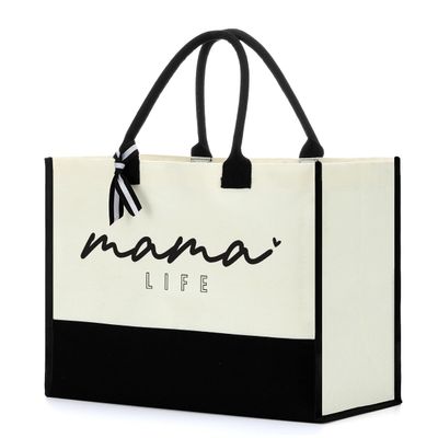 FORBIDDEN PAPER Mama Handbag - Mothers Day & Birthday Gift Tote Bag for Women, New Moms & Moms-to-Be - Beach, Travel & Shopping Bag for Travel & Holiday Vacation