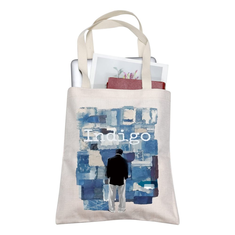 BLUPARK In-digo Tote Bag Album Gift Singer's Album Tote bag RM Handbag Singer Inspired Canvas Bag Singer Merch Music Fan Gift (Indigo TOTE)
