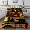 Erosebridal Patchwork Rustic Cabin Quilt Set King,Woodland Animal Deer Bear Coverlet Set Farmhouse Lodge Bedspread Set for Men Women Camping Mountain Pine Trees Bedding Set with 2 Pillow Cases view 2