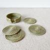 African Coasters Set & Holder- Sweetgrass/Woven in Rwanda/Sweetgrass Barware view 2