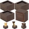 FASONLA Bed Risers (Set of 4) - Oak Solid Wood Furniture Risers Lifts Height 2" with Non-Slip Recessed Hole (4pcs-2" Hight-Walnut Color) view 1