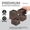 FASONLA Bed Risers (Set of 4) - Oak Solid Wood Furniture Risers Lifts Height 2" with Non-Slip Recessed Hole (4pcs-2" Hight-Walnut Color) view 4
