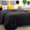 MEELUS Lightweight Comforter Cooling Black, All Season Duvet Insert Breathable Full Size Summer Bedding, Soft Microfiber Cool Down Alternative Quilt with Corner Tabs, 82x86 inch view 1