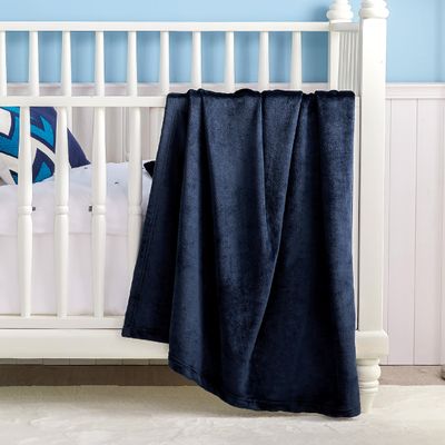 Bedsure GentleSoft Bedding Fleece Blanket for Girls and Boys - Soft Cozy Cute Small Throw Blankets for Travel, 43x55 Inches, Navy