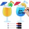 2 Pcs Cruise Door Magnets with 3 Drink Magnets and Dry Erase Pens for Birthday Carnival Family Friends view 1