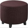 ZIKY Ottoman Slipcovers Round, Footrest Footstool Covers Stretch Fabric Storage Ottoman Covers, Textured Checked Jacquard Fabric Machine Removable Washable,Dark Brown,XL view 1
