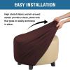 ZIKY Ottoman Slipcovers Round, Footrest Footstool Covers Stretch Fabric Storage Ottoman Covers, Textured Checked Jacquard Fabric Machine Removable Washable,Dark Brown,XL view 3