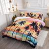 Axolotl Beach Ocean Comforter Set Full,Coastal Beach Themed Bedding Set with Palm Trees Parachute for Girls Boys Kids Teens Adults Bedroom Decor,1 Hawaiian Comforter and 2 Pillowcases,Rainbow view 4