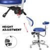TEPTOARCH Height Adjustable Nurse Stool Assistant Stool Dentist Chair Assistant Chair with Armrest PU Leather Blue view 4