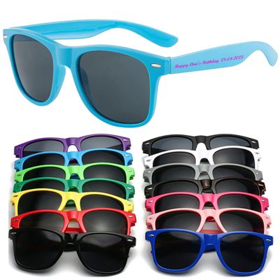 DFDG Custom Sunglasses Personalized Bulk Party Favors Adult Wedding Sunglasses Music Festivals Pool Prom Performance Decorations Bridesmaids Best Man Gifts Customize Logo Party Sunglasses for Guests
