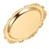 Kichvoe Snacks Plate Round Platter Serving Tray Decorative Plate Metal Tray Coffee Table Perfume Dessert Jewelry Storage Organizer for Kitchen Bathroom Golden view 1