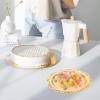 Kichvoe Snacks Plate Round Platter Serving Tray Decorative Plate Metal Tray Coffee Table Perfume Dessert Jewelry Storage Organizer for Kitchen Bathroom Golden view 3