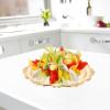 Kichvoe Snacks Plate Round Platter Serving Tray Decorative Plate Metal Tray Coffee Table Perfume Dessert Jewelry Storage Organizer for Kitchen Bathroom Golden view 4
