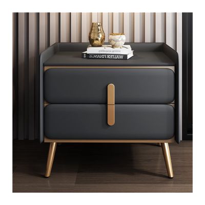 BONAD Bedside Cabinets Nordic Simple Metal Bedside Table Double Drawer Locker Bedroom Bedside Table Creative Living Room TV Side Cabinet Nightstand (Color : K, Size : 50cm/19.7inch)