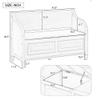 Bellemave Storage Bench with Safety Hinge Wooden Entryway Benches with Shoe Cabinets Under Seat Multifunctional Storage Bench for Entryway, Foyer or a Mudroom (White + Beige) view 2