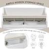 Bellemave Storage Bench with Safety Hinge Wooden Entryway Benches with Shoe Cabinets Under Seat Multifunctional Storage Bench for Entryway, Foyer or a Mudroom (White + Beige) view 4
