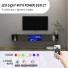 Pmnianhua LED Floating TV Stand with 2 Drawers,63'' Under TV Shelf with LED Lights,Wall Mounted TV Console,Floating TV Shelf with Storage for Bedroom Playroom Living Room(Dark Grey) view 4