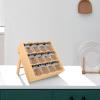 Hemoton 1set Large Capacity Wooden Spice Rack Organizer for Kitchen Seasoning Storage Compartment Freestanding Holder for Spices Condiments Items for Space-Saving Home Professional view 2