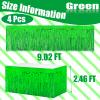 4 Pack 29x108 Inch Metallic Foil Fringe Tinsel Table Skirts for Rectangle Tables Streamer Curtains Backdrop for Wedding, Birthday, Parade Floats, Christmas, Halloween Party Decoration(Green) view 2