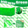 4 Pack 29x108 Inch Metallic Foil Fringe Tinsel Table Skirts for Rectangle Tables Streamer Curtains Backdrop for Wedding, Birthday, Parade Floats, Christmas, Halloween Party Decoration(Green) view 3